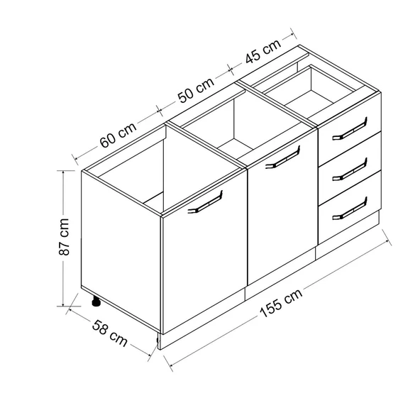 Minar 155 Cm Mutfak Dlb Byz 155-B1-Alt - Resim 8