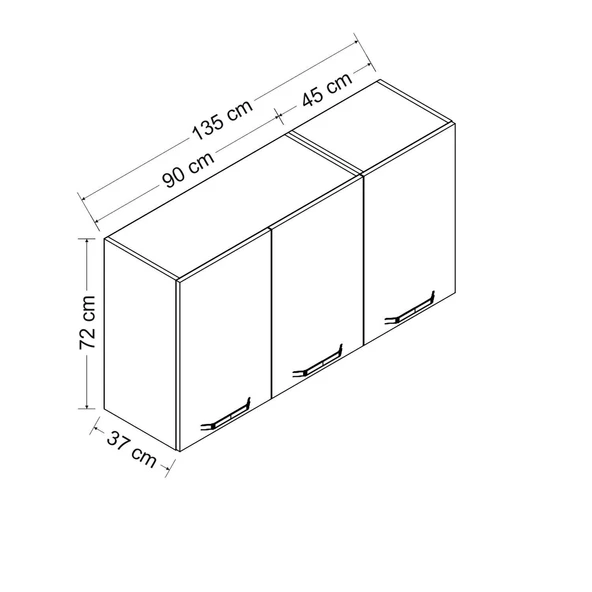 Minar 135 Cm Mutfak Dlb Byz 135-B1-Üst - Resim 8