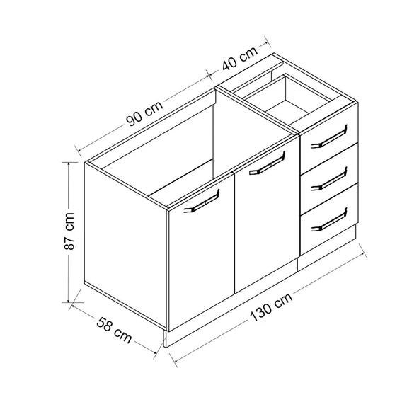 Minar 130 Cm Mutfak Dlb Byz 130-B2-Alt - Resim 8