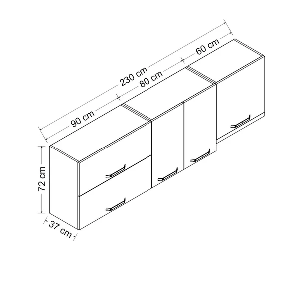 Minar 230 Cm Mutfak Dlb Byz 230-B4-Üst - Resim 8