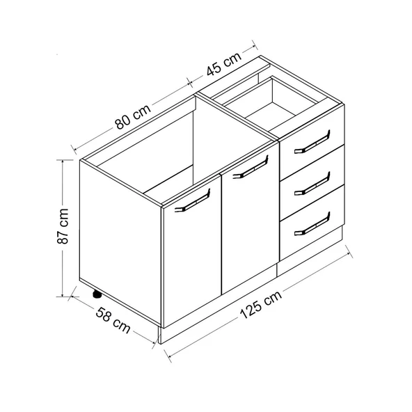 Minar 125 Cm Mutfak Dlb Byz 125-B2-Alt - Resim 8