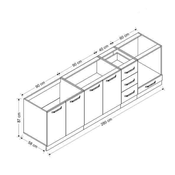 Minar 280 Cm Mutfak Dlb Byz Dore 280-D9-Alt - Resim 8
