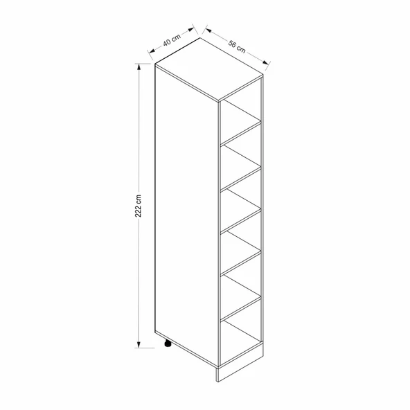 Minar 40Cm Mutfak Boy Dlp Beyaz Antrasıt D40-Mcba1 - Resim 8