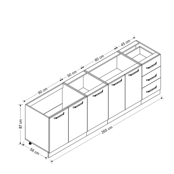 Minar 265 Cm Mutfak Dlb Byz Dore 265-D1-Alt - Resim 2