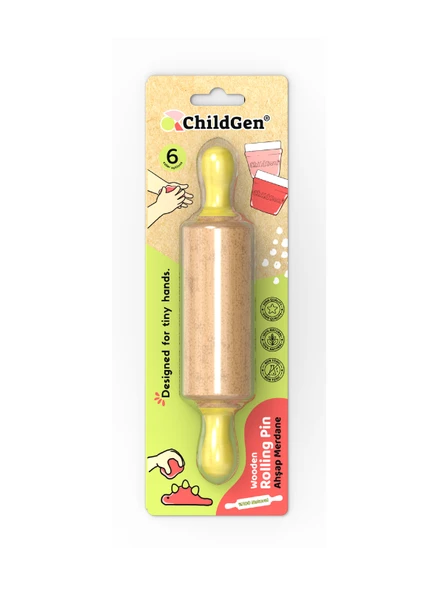 ChildGen Mini Ahşap Merdane-sarı ürün görseli 1