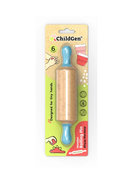 ChildGen Mini Ahşap Merdane-mavi ürün görseli 1