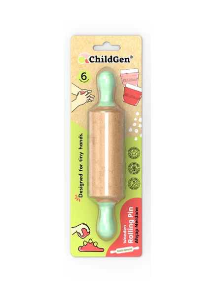 ChildGen Mini Ahşap Merdane-yeşil ürün görseli 1