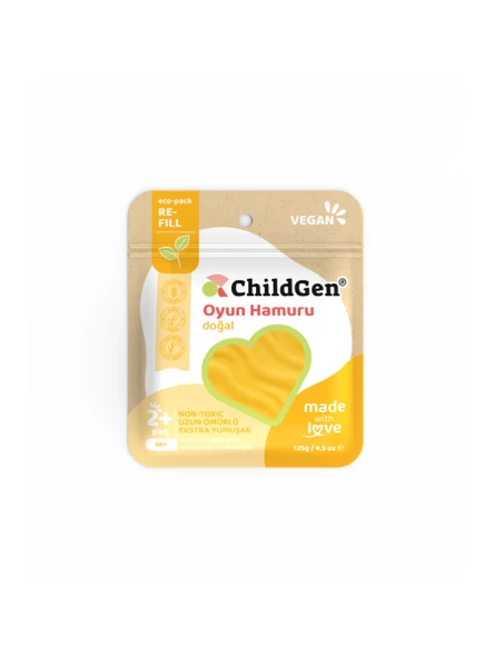 ChildGen Doğal Oyun Hamuru Sarı  Vakumlu Kartuş Paket ürün görseli 1