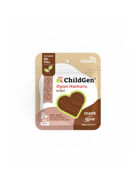 ChildGen Doğal Oyun Hamuru - Kahverengi -vakumlu Kartuş Paket - (ecopack-refill) ürün görseli 1