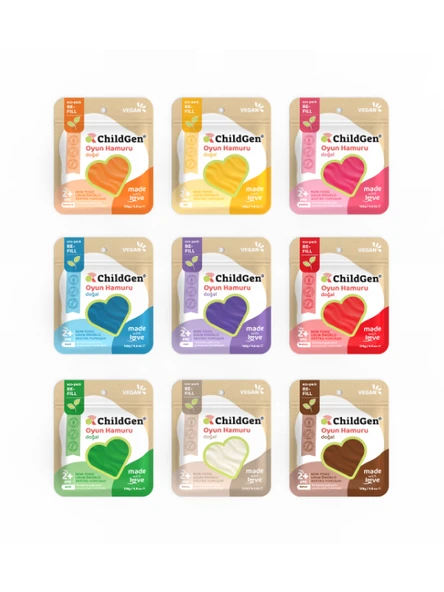 ChildGen Doğal Oyun Hamuru - 9lu 9x125 Gram Vakumlu Kartuş Paket - (ecopack-refill)ChildGen Doğal Oyun Hamuru - 9lu 9x125 Gr Vakumlu Kartuş Paket - (ecopack-refill) ürün görseli 1