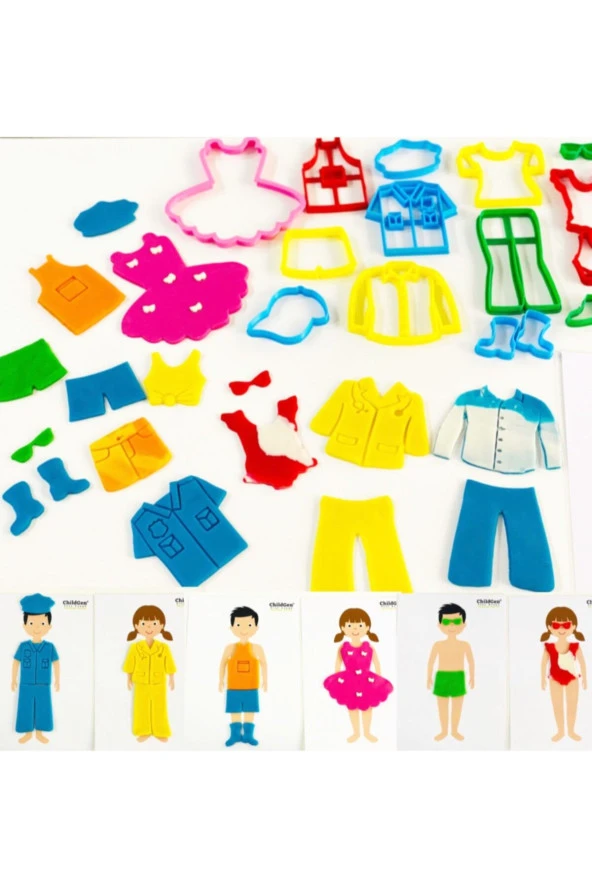 ChildGen Doğal Oyun Hamurları Giysi Giydirme Set ürün görseli 1