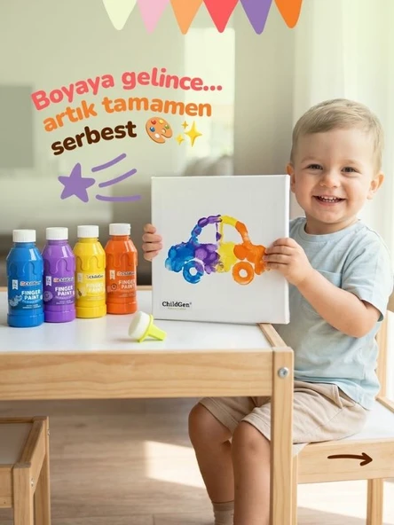 ChildGen Süper Yıkanabilir Parmak Boya 350 ml Şişe ürün görseli 1