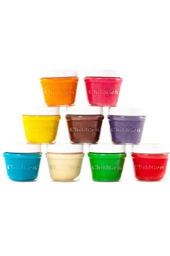 ChildGen Doğal Oyun Hamuru 9'lu Set 9x150 gr - Premium Kavanoz ürün görseli 1