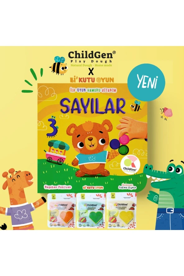 ChildGen Sayılar Ilk Oyun Hamuru Aktivitesi Ve 3x125 Gr Doğal Oyun Hamuru ürün görseli 1