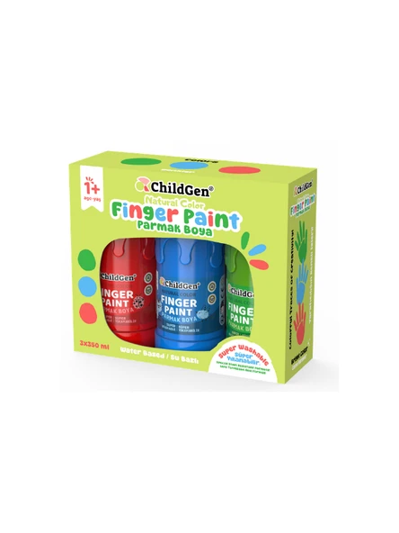 ChildGen Süper Yıkanabilir 3'lü Parmak Boya (350 ML X 3) ürün görseli 1