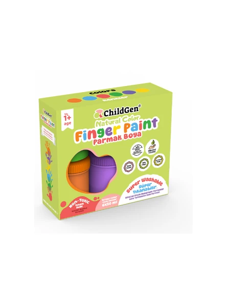 ChildGen Süper Yıkanabilir Parmak Boya-6'lı Set-6x50gr - Palet Hediyeli! ürün görseli 1
