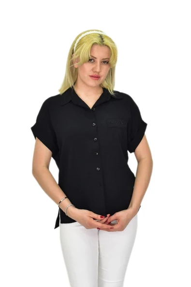Kadın Ayrobin Kısa Kol Gömlek BGL-ST03695 - Resim 11