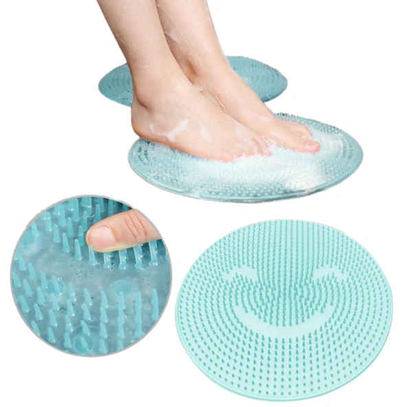Lif Kese Banyo Masaj Paspası Silikon Fırçalı  Ayaklar İçin Topuk Masaj Matı ürün görseli 1