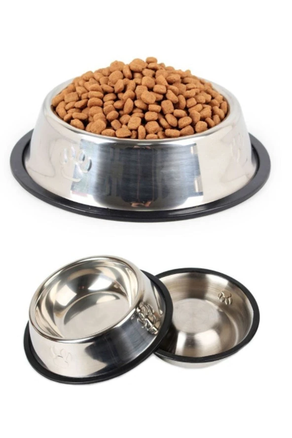 Paslanmaz Çelik Metal Mama Kabı 22 Cm. ürün görseli 1