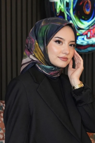 Soyut Desen Bordo Soft Pamuk Eşarp ürün görseli 1