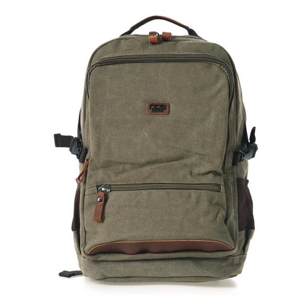Ççs London 51573 Laptop Kanvas Sırt Çantası Haki ürün görseli 1
