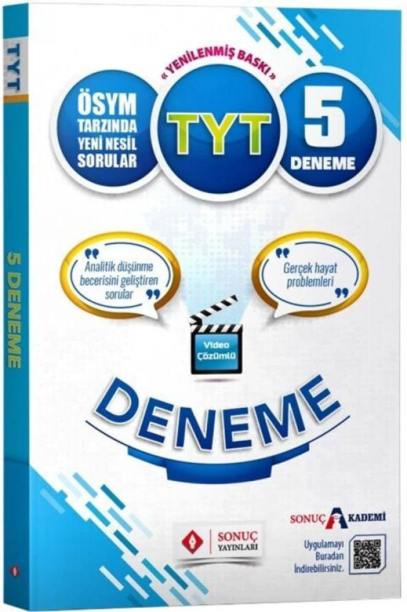 TYT Video Çözümlü 5 Deneme Sonuç Yayınları ürün görseli 1
