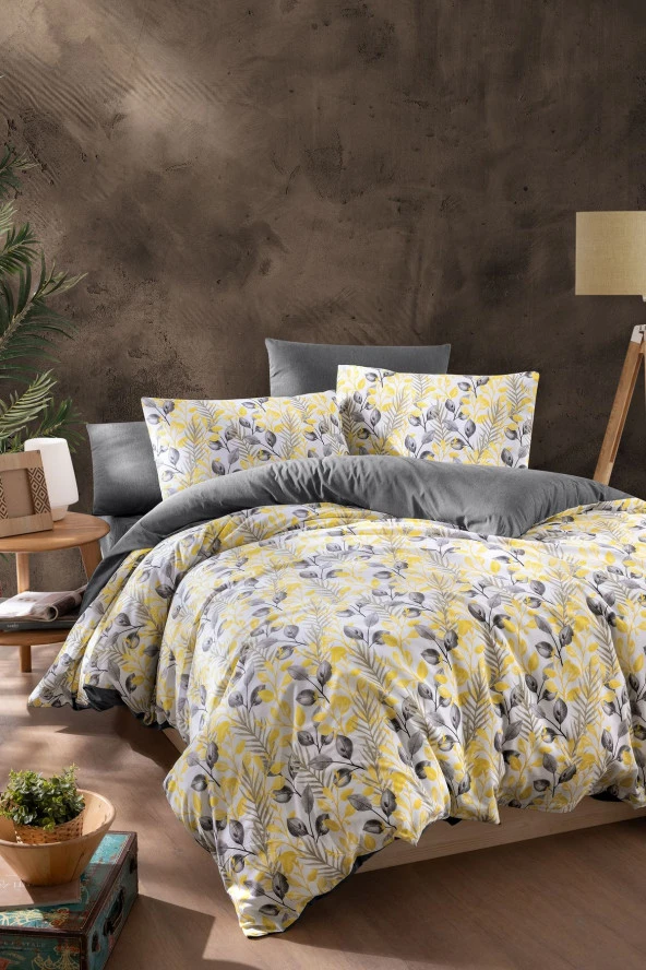 MyStory Home Lastikli Çarşaflı Çift Kişilik Nevresim Takımı LEMON 200x220 cm ürün görseli 1