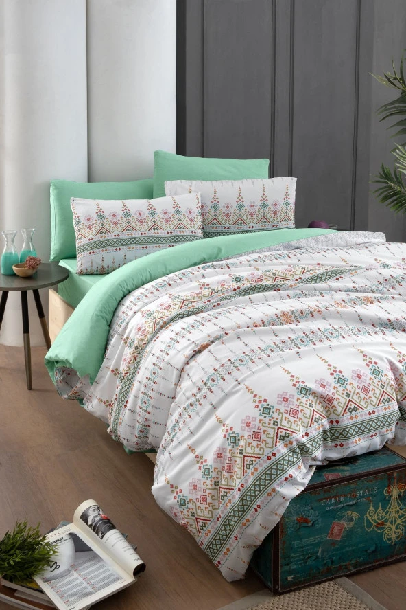 MyStory Home Lastikli Çarşaflı Çift Kişilik Nevresim Takımı Estilla ürün görseli 1