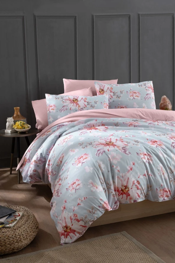 MyStory Home Lastikli Çarşaflı Çift Kişilik Nevresim Takımı Rose ürün görseli 1