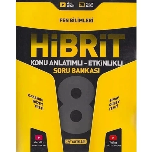HIZ 8.SINIF FEN BİLİMLERİ HİBRİT KONU ANLATIMLI ETKİNLİKLİ SORU BANKASI ürün görseli 1