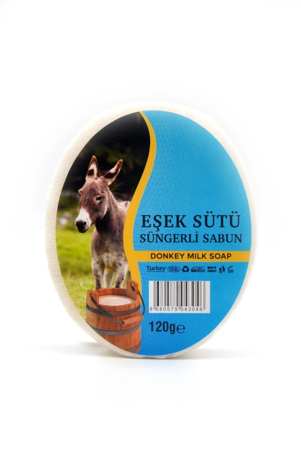 Eşek Sütü Özlü Süngerli Sabun Banyo Duş Sabunu 120 G ürün görseli 1