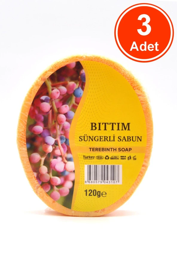 Bıttım Özlü Süngerli Sabun Banyo Duş Sabunu 120 G x 3 Adet ürün görseli 1