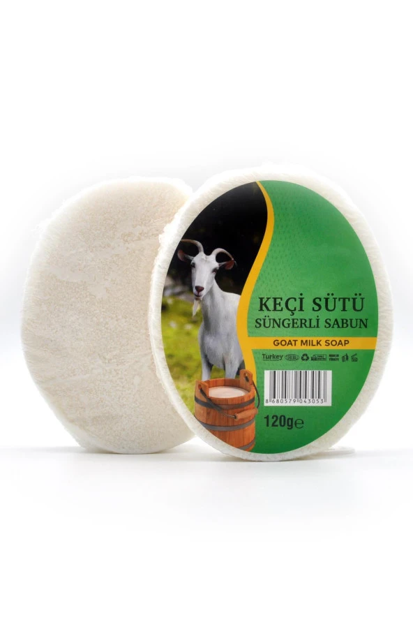 Keçi Sütü Özlü Süngerli Sabun Banyo Duş Sabunu 120 G x 3 Adet ürün görseli 1