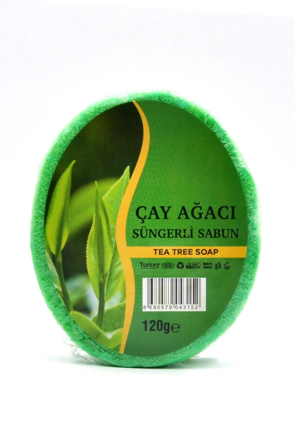 Çay Ağacı Özlü Süngerli Sabun Banyo Duş Sabunu 120 G x 3 Adet ürün görseli 1