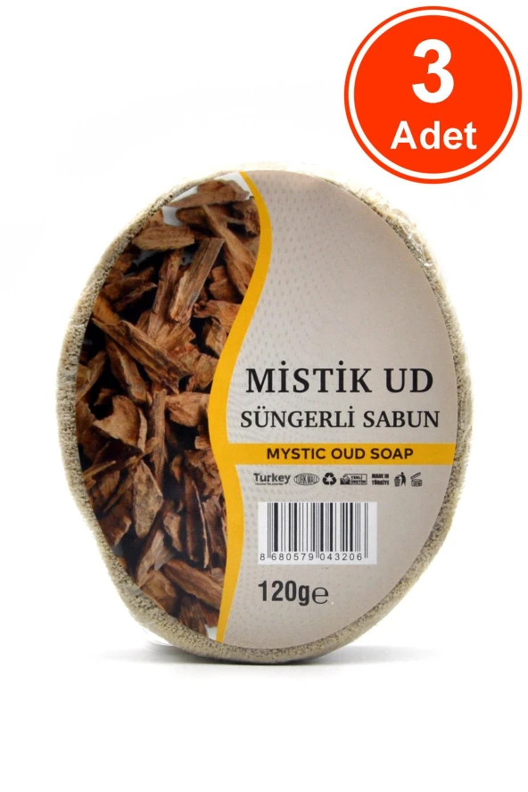 Mistik Ud Özlü Süngerli Sabun Banyo Duş Sabunu 120 G x 3 Adet ürün görseli 1