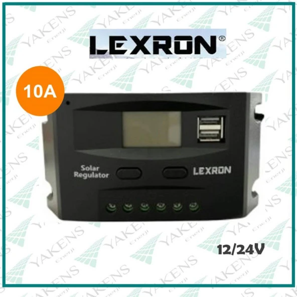 10 Amper 12/24V Solar Pwm Şarj Kontrol Cihazı Lexron ürün görseli 1
