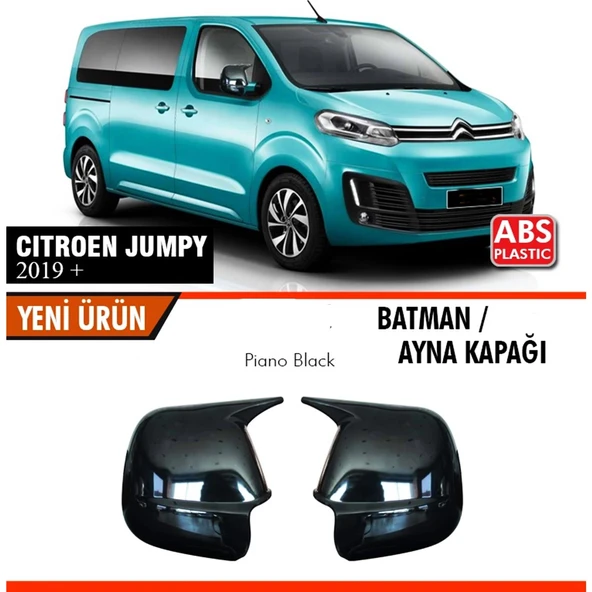 Cıtroen jumpy 2019+ Uyumlu Yarasa Batman Ayna Kapağı Piano Black ürün görseli 1