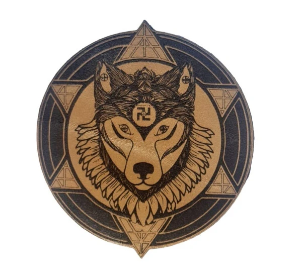 Şaman Kurt - Deri Peç - Arma - Leather Patch ürün görseli 1