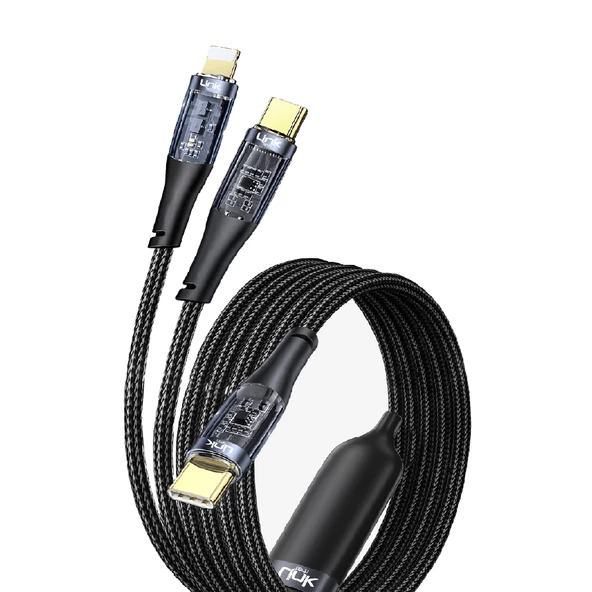 LinkTech K674 Multi 2in1 Type-C + Lightning PD 60W Hızlı Şarj Kablosu ürün görseli 1