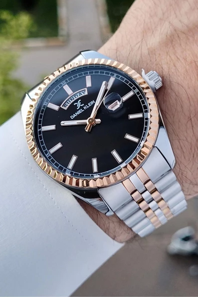 Daniel Klein DKISTE1202 Kadranı Siyah Rose Gümüş Renk Hediye Paketli Takvim ve Gün Fonksiyonlu Erkek Kol Saati ürün görseli 1