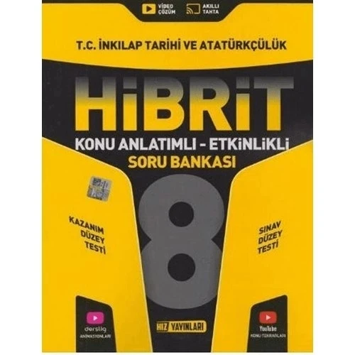 HIZ 8.SINIF İNKİLAP TARİHİ HİBRİT KONU ANLATIMLI ETKİNLİKLİ SORU BANKASI ürün görseli 1