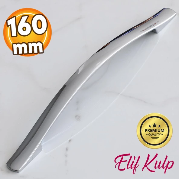 Elif Krom Metal Kulp 160 mm-16 cm Mobilya Çekmece Mutfak Dolabı Dolap Kapak Kulpları Kulbu Kulpu ürün görseli 1