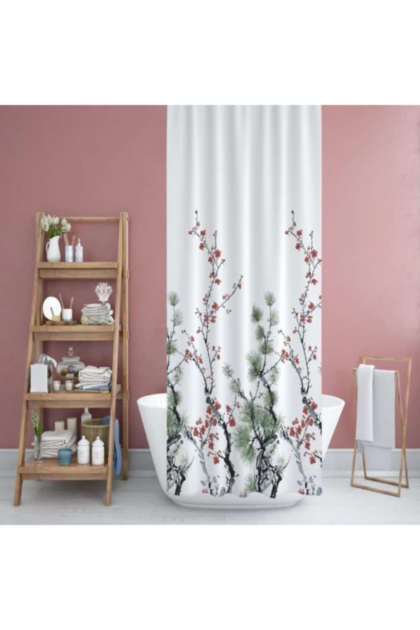 Prado Beyaz Çam Banyo Duş Perdesi 180X200 Cm ASKI HEDİYELİ ürün görseli 1