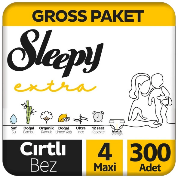 Sleepy Extra Bebek Bezi Gross Paket 4 Beden 100x3 300 Adet ürün görseli 1