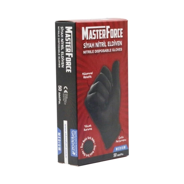 GRASPER  M.FORCE SİYAH NİTRİL ELDİVEN L-XL ürün görseli 1
