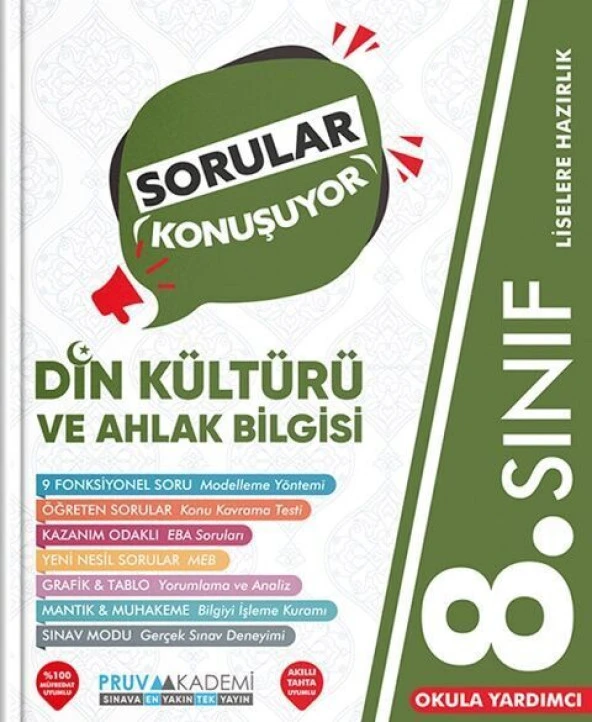 Pruva Akademi 8. Sınıf Din Kültürü ve Ahlak Bilgisi Sorular Konuşuyor Soru Bankası ürün görseli 1
