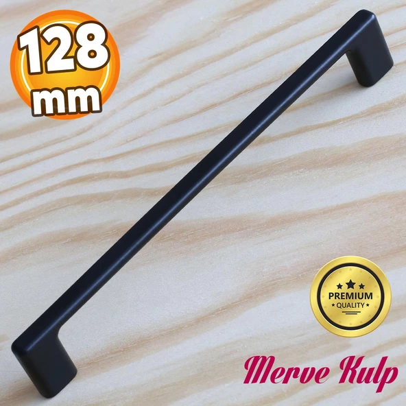 Merve Siyah Metal Kulp 128 mm-12.8 cm Mobilya Çekmece Mutfak Dolabı Dolap Kapak Kulpları Kulbu Kulpu ürün görseli 1