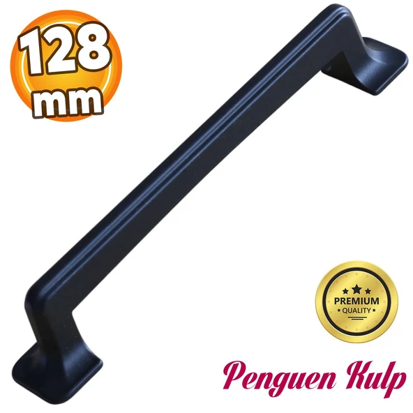 Penguen Siyah Metal 128 mm-12.8 cm Mobilya Çekmece Mutfak Dolabı Dolap Kapak Kulpları Kulbu Kulpu ürün görseli 1