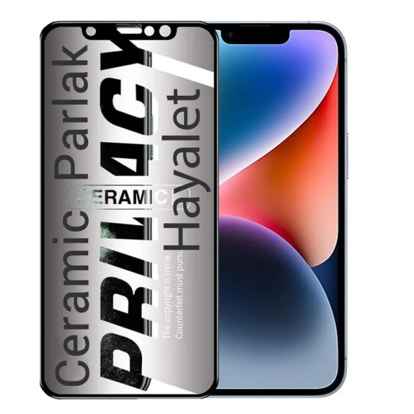 iPhone 14 İle Uyumlu Hayalet Ekran Koruyucu Parlak Seramik ürün görseli 1