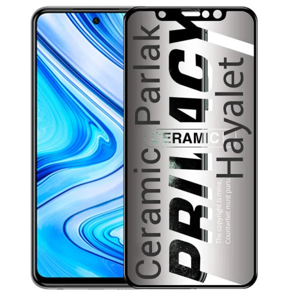 Xiaomi Redmi Note 9 Pro Hayalet Ekran Koruyucu Parlak Seramik Gizli Privacy ürün görseli 1